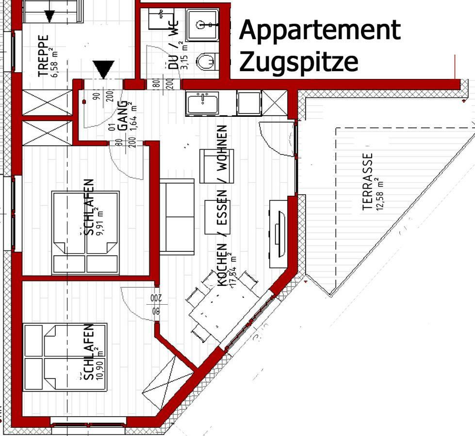 Zugspitzappartements Ehrwald Exteriör bild